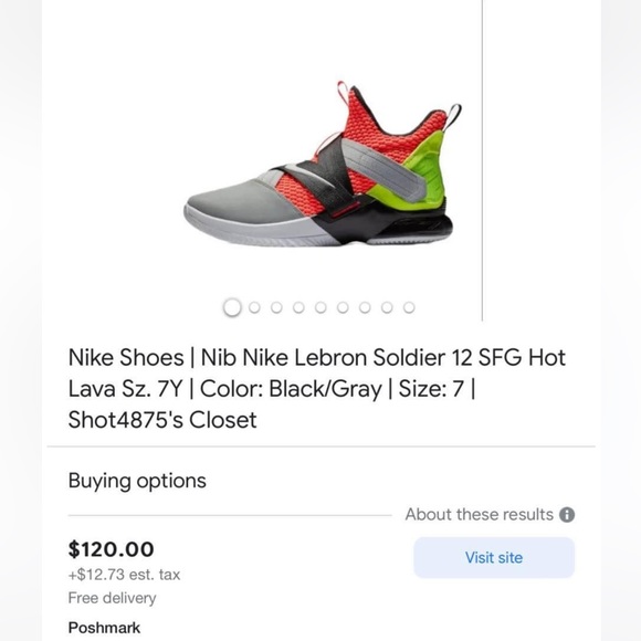 Lebrin Soldier 12 Basketball Shoes - Size 7Y - Picture 4 of 5